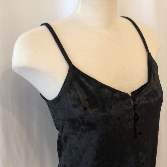 Lucky Brand black velvet buttoned tank size S - Picture 2 of 8